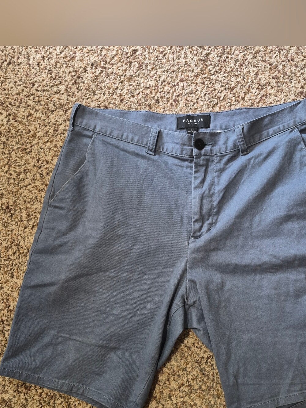 PacSun Men's Slate Blue Chino Shorts Size 33